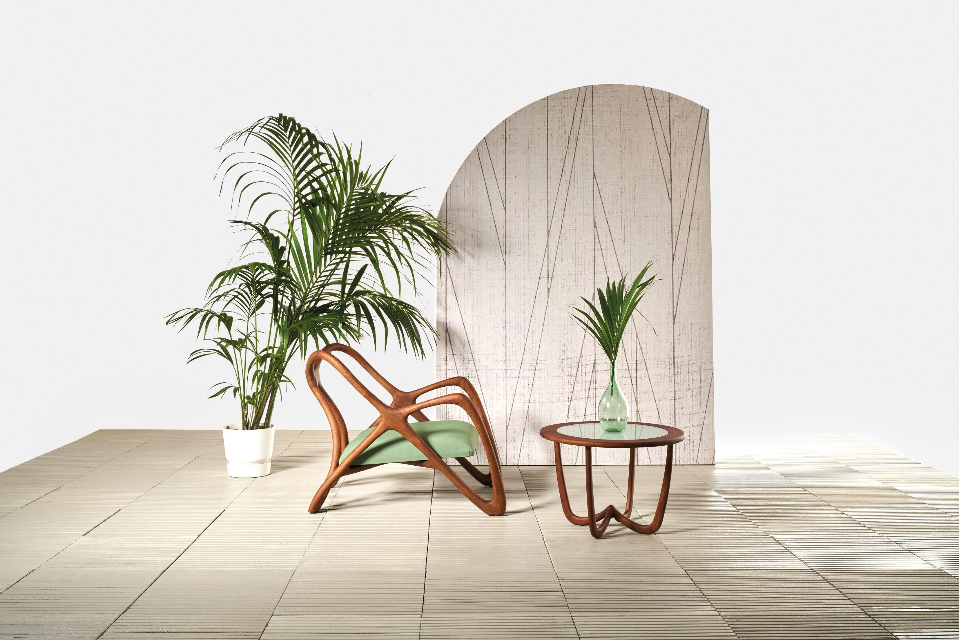 Круглый журнальный столик из тикового дерева Il Giardino di Legno Nanto ARCH-00084855