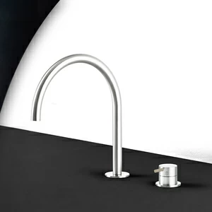 Смеситель для раковины глянцевая сталь с бежевой ручкой Toki Radomonte TKI32LCIL28