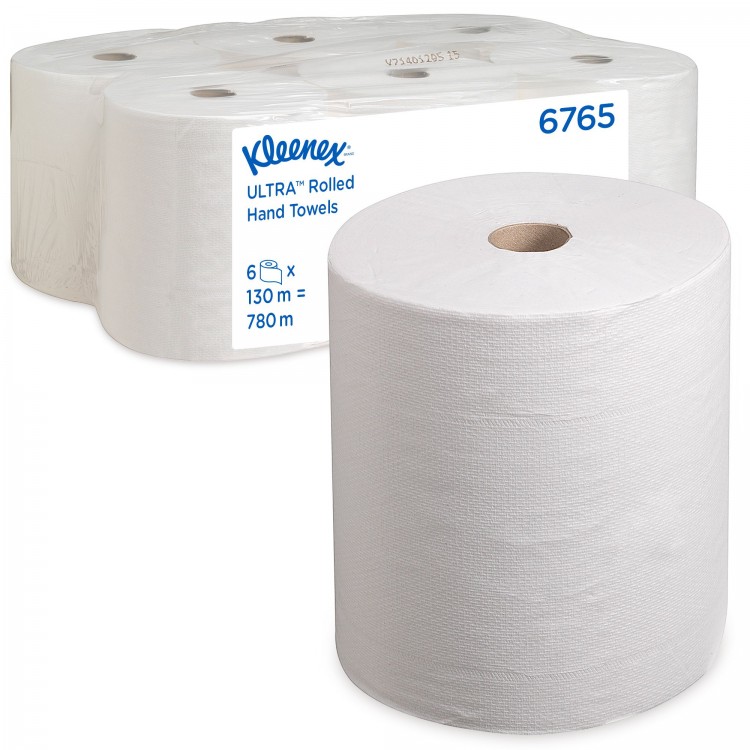 6765 Kimberly Clark Полотенца бумажные в рулоне Kimberly Clark Scott XL 6765 2-слойные в рулоне по 130 метров 