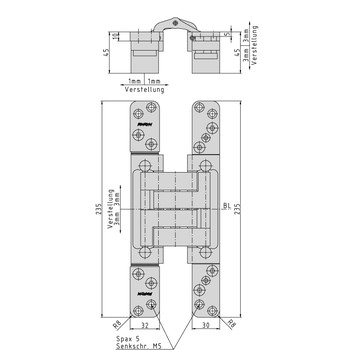 BaSys PIVOTA DX 120 3-D 33MM петля Santreyd LK01-931