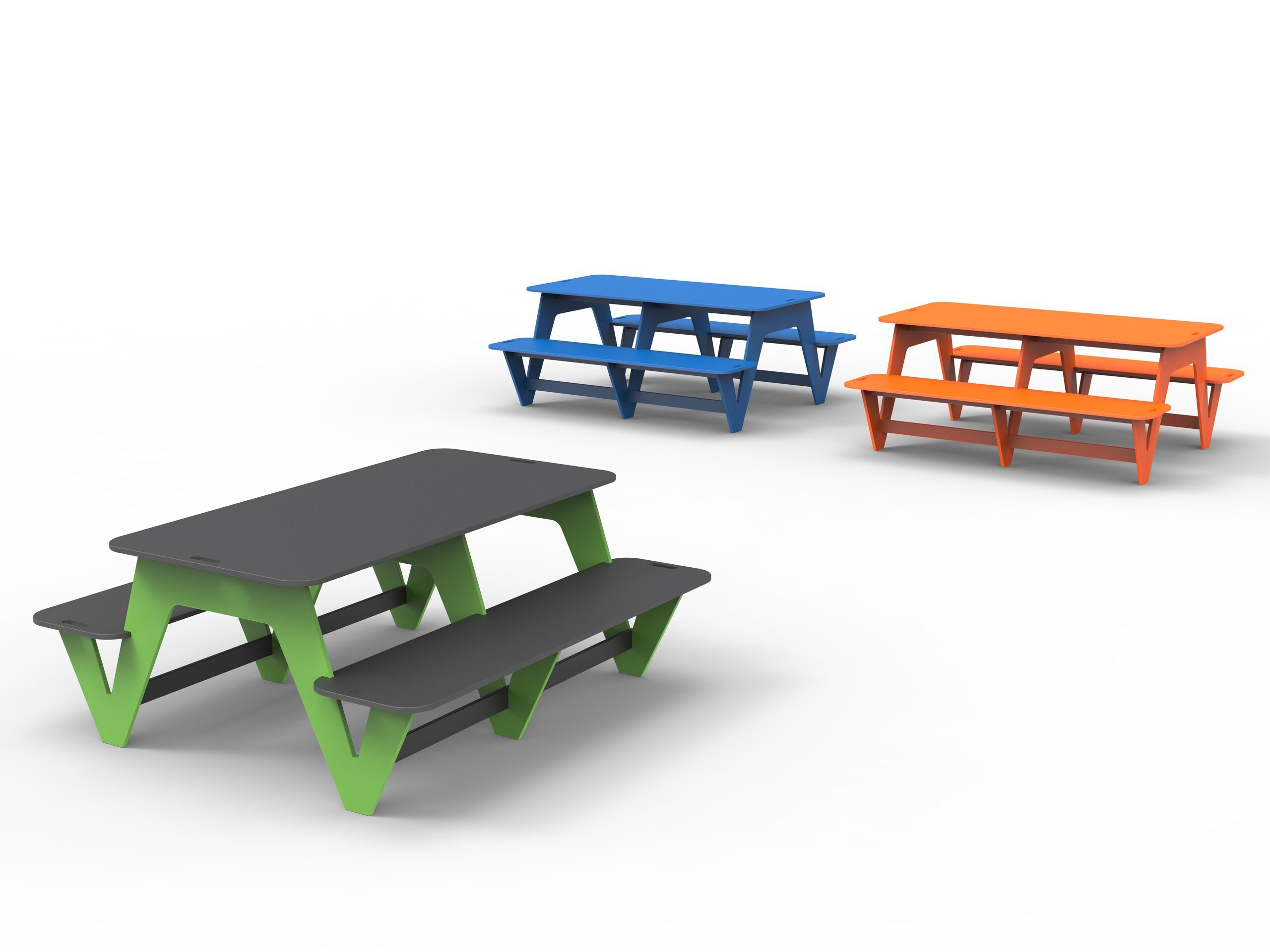 Прямоугольный стол для пикника из полиэтилена со встроенными скамейками Donye Beat ARCH-00034300 - Вид №6