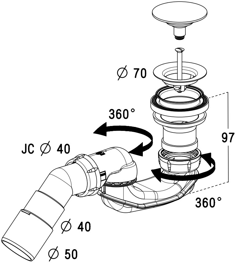 JEE-O Сифон в абс Accesories Psb-c/mc/b/w - Вид №1