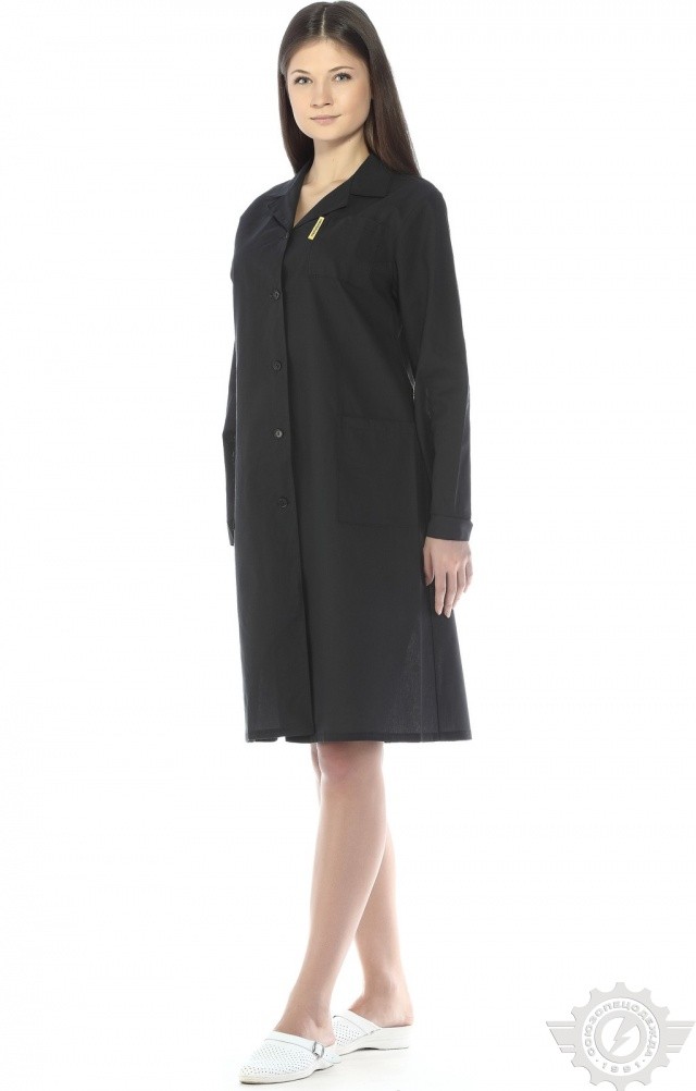 61676 Халат женский темный  Одежда для обслуживающего персонала  размер 48-50/170-176 Спецодежда  - Вид №3