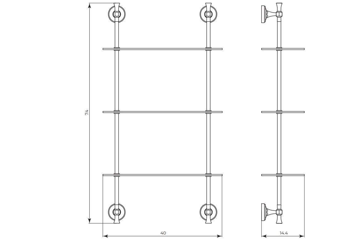 Хрустальная полка для ванной Gaia Mobili Complements ARCH-00087873 - Вид №2