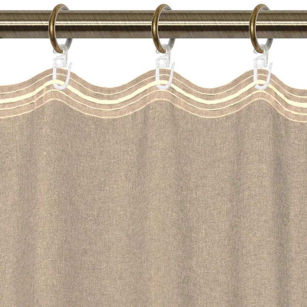 Штора на ленте «Савана» 145x260 см цвет бежевый LINEN WAY STLM-2146244 - Вид №3