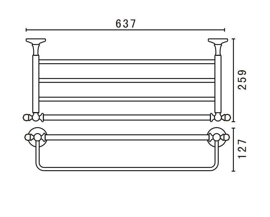 Полка для полотенец ART&MAX ANTIC AM-E-2622AL  - Вид №1