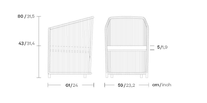 Садовый стул с подлокотниками Kettal Bitta Lounge ARCH-00067006 - Вид №4