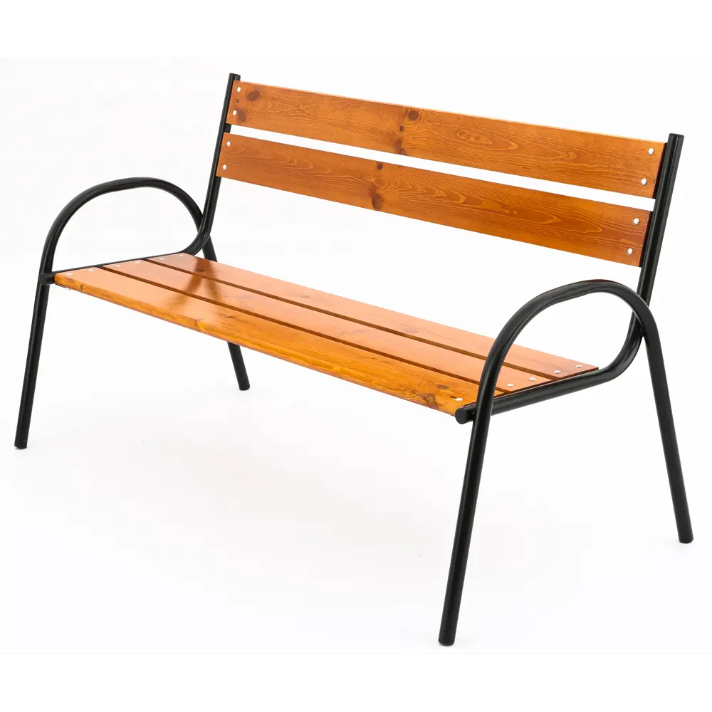 Скамья садовая Констанц 150x61x90 см дерево/металл коричневый Santreyd STLM-2184867