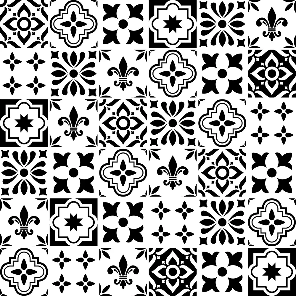 89347298 Пленка самоклеящаяся Плитка 0.60x8 м цвет черно-белый STLM-0812430 INSPIRE 