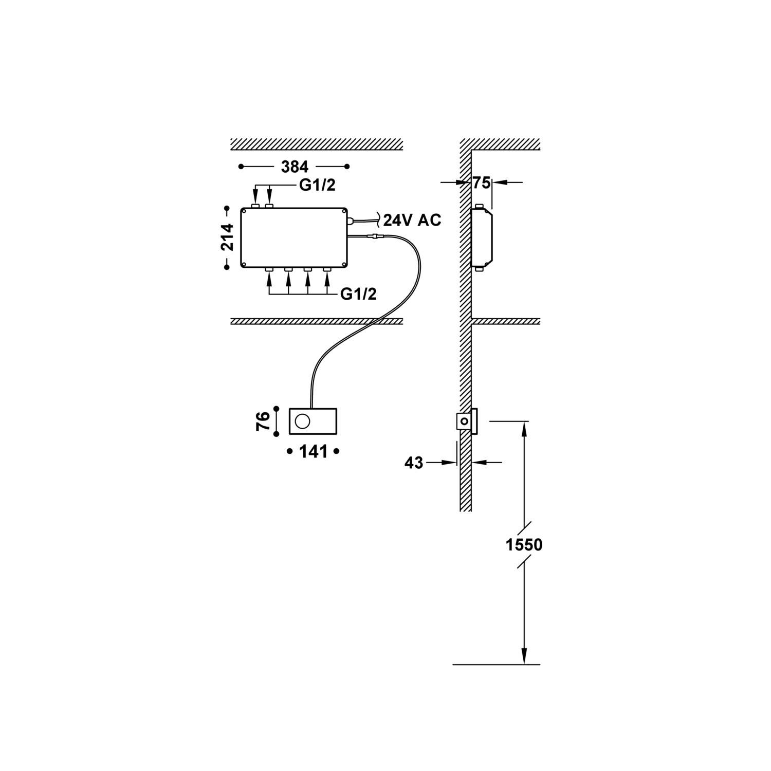 SHOWER TECHNOLOGY Control termostático electrónico empotrado de 4 vías Shower technology-49288499 TRES Electronic - Вид №1