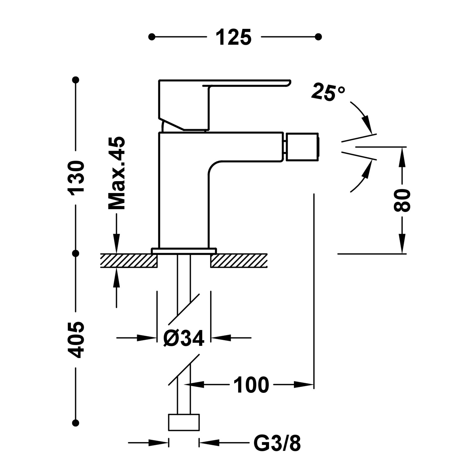 Смеситель для биде LOFT с одной ручкой-20012001 TRES  - Вид №1