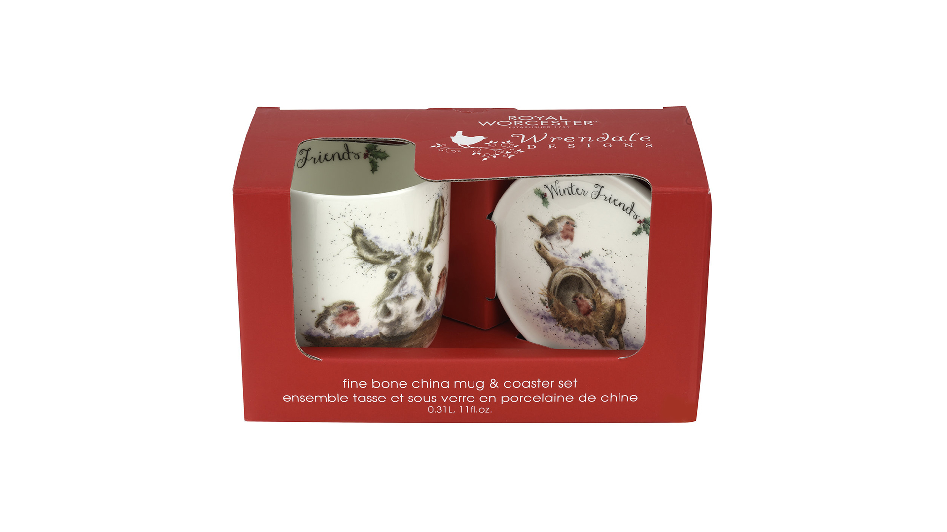 10623886 Royal Worcester Набор кружка и подставка Royal Worcester "Осёл и малиновка" 310мл Фарфор, Керамика  - Вид №2