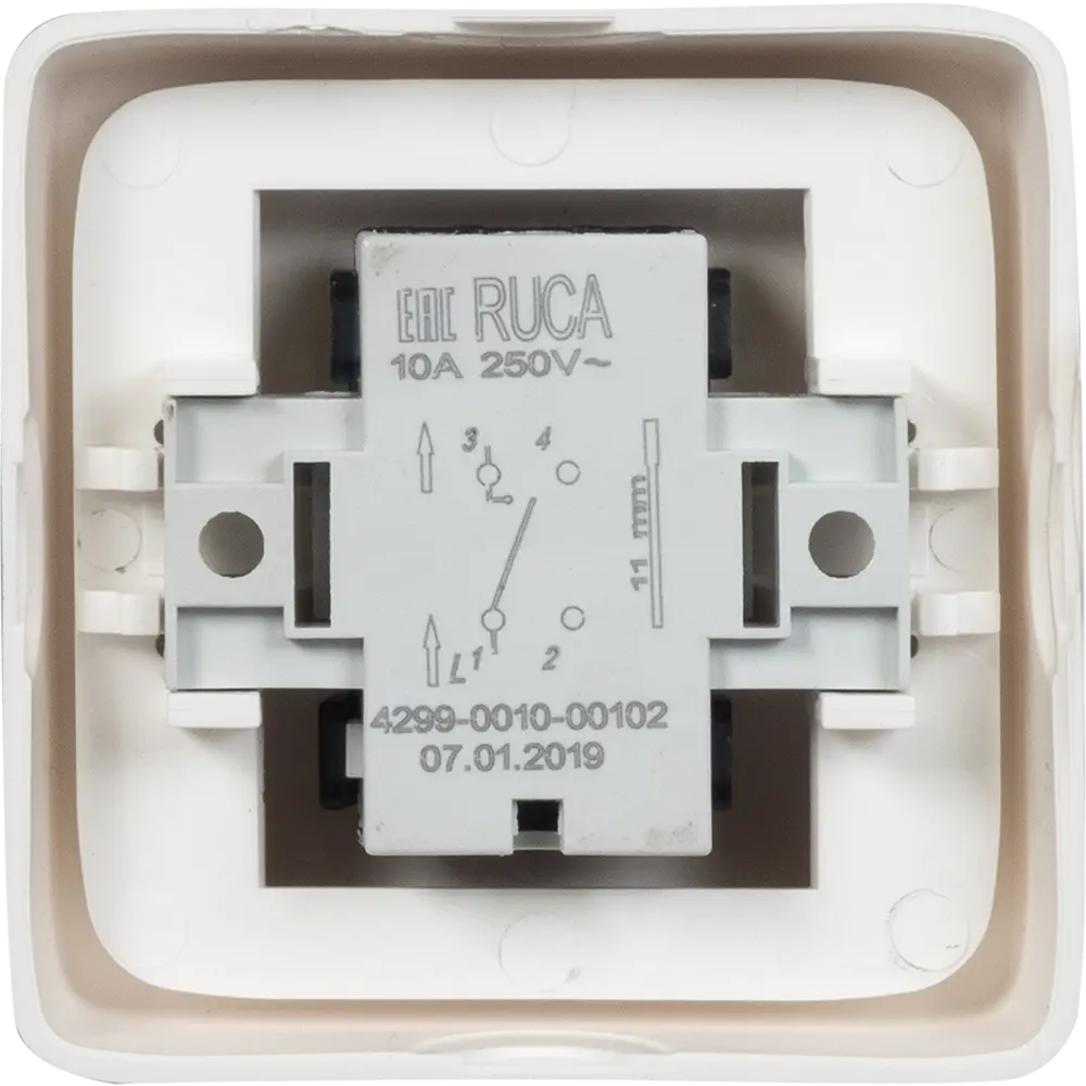 Выключатель накладной Ruca 1 клавиша, цвет белый Santreyd ЛЦ STLM-2119108 - Вид №3