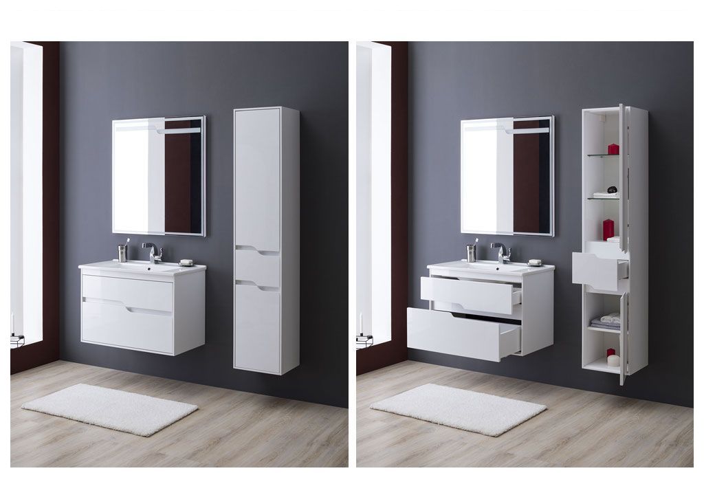 Тумба с раковиной Aquanet Модена 85 белый 0019696500182320 - Вид №10