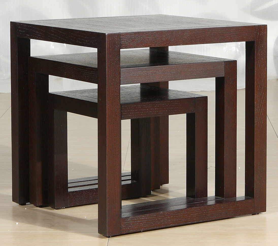 Приставной столик квадратный венге Lago Maggiore, 3 штуки PUSHA PUSHA 062861 Венге;черный  - Вид №1