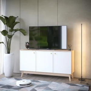 Тумба под телевизор KONSENSA Амьен 150x79x41.7 см ЛДСП цвет белый/коричневый