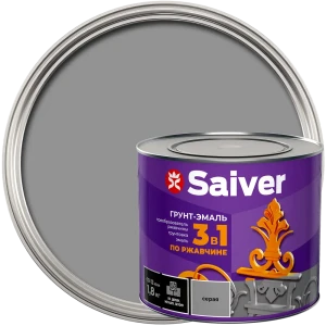 Грунт-эмаль по ржавчине 3 в 1 Saiver гладкая цвет серый 1.8 кг 83402820 STLM-2080181