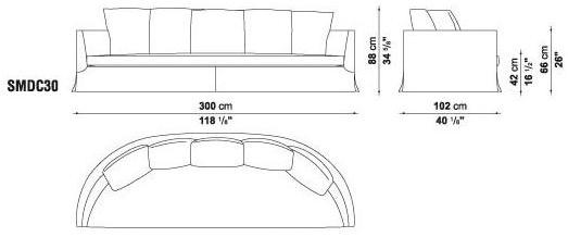 Maxalto Полукруглый диван с тканевой обивкой Crono sun-id-1413803 - Вид №4