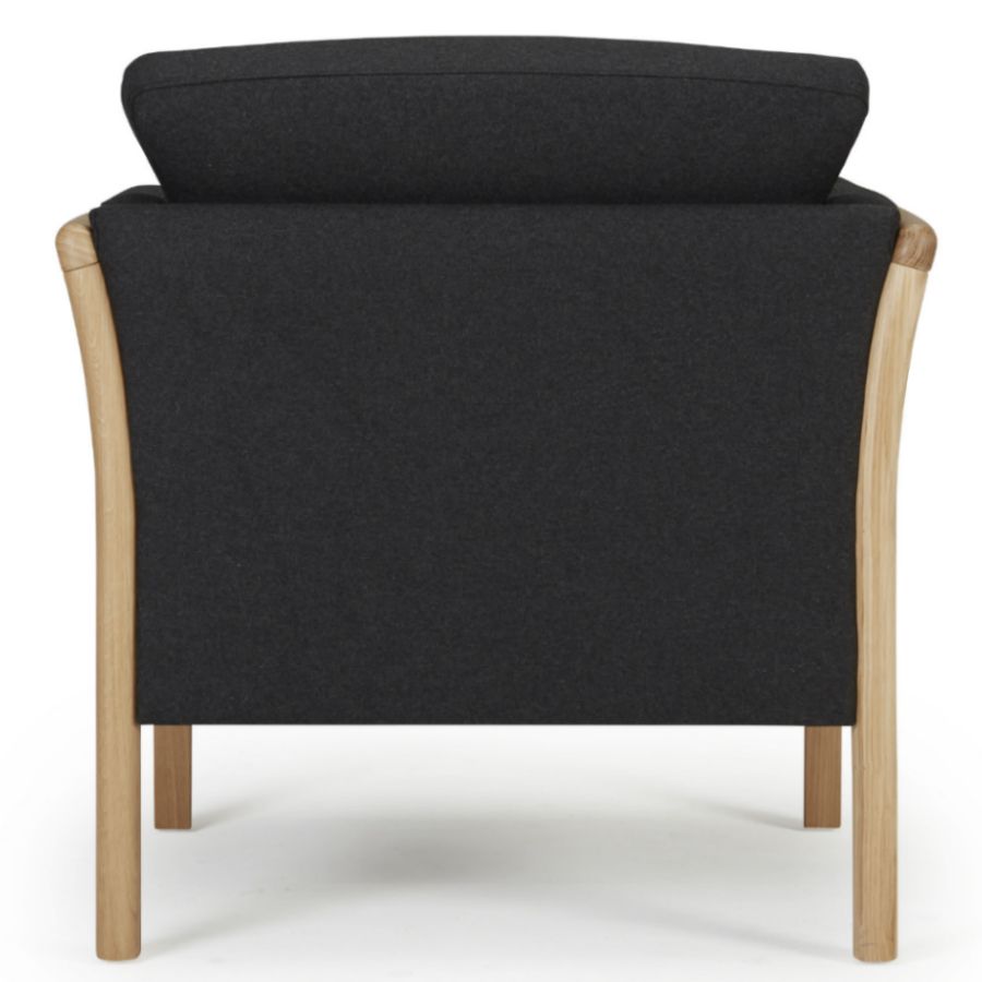 Кресло Aya, цельный лакированный дуб, темно-серое Kragelund 12901202525 - Вид №3