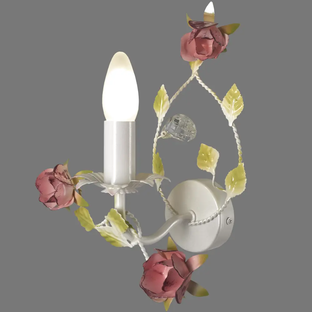 Настенный светильник бра Vitaluce Opera 1 лампа 3м² Е14 цвет белый глянцевая с серебром STLM-2185992