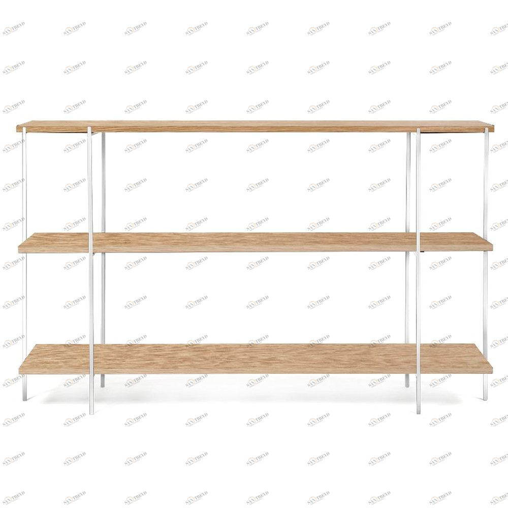 Стеллаж белый с коричневыми полками Florian white INTELLIGENT DESIGN  260765 Белый;коричневый 