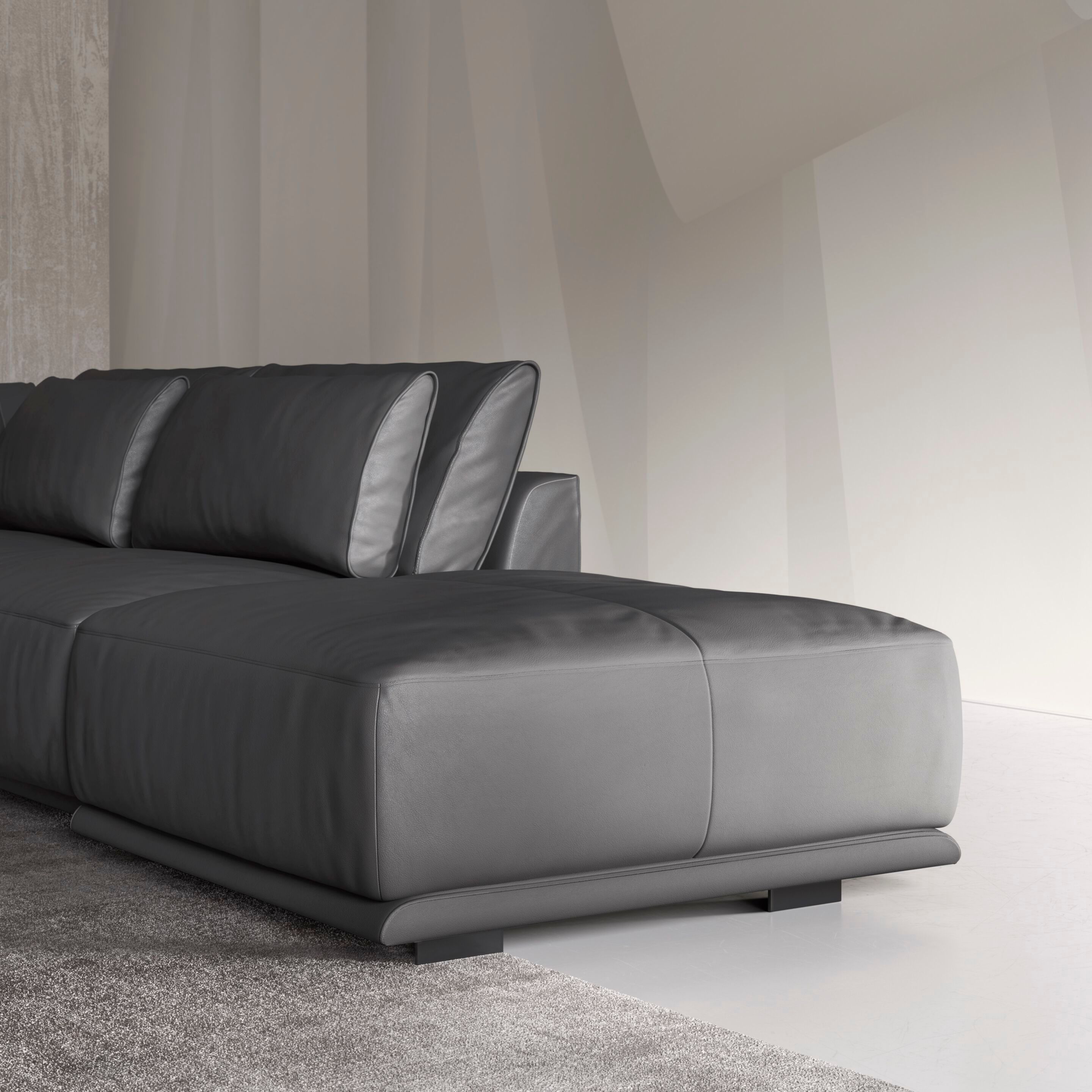 4-местный кожаный диван Natuzzi Italia Long Beach ARCH-00004157