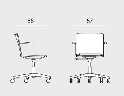 Пластиковый операционный офисный стул с подлокотниками 5 спиц Viganò Daisy ARCH-00039066 - Вид №2