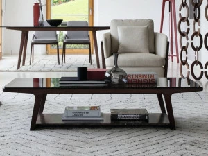 Porada Прямоугольный деревянный журнальный столик с журнальной полкой Iron