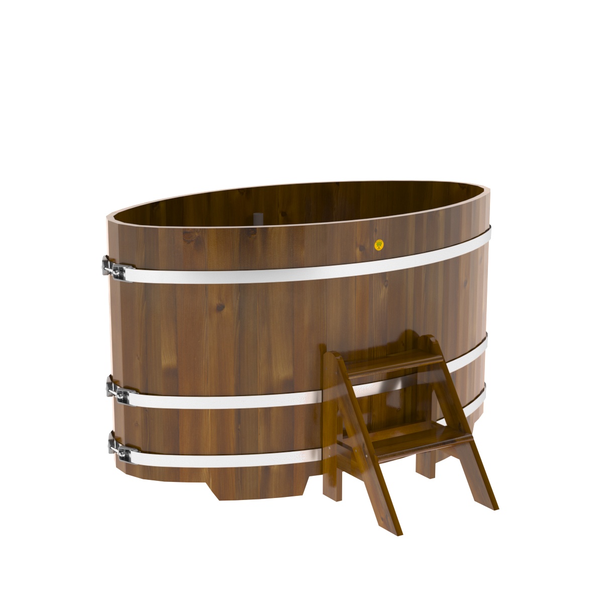 2271 Купель овальная из лиственницы Рустик 0,92х1,66х1,0 морёная Alyarus 