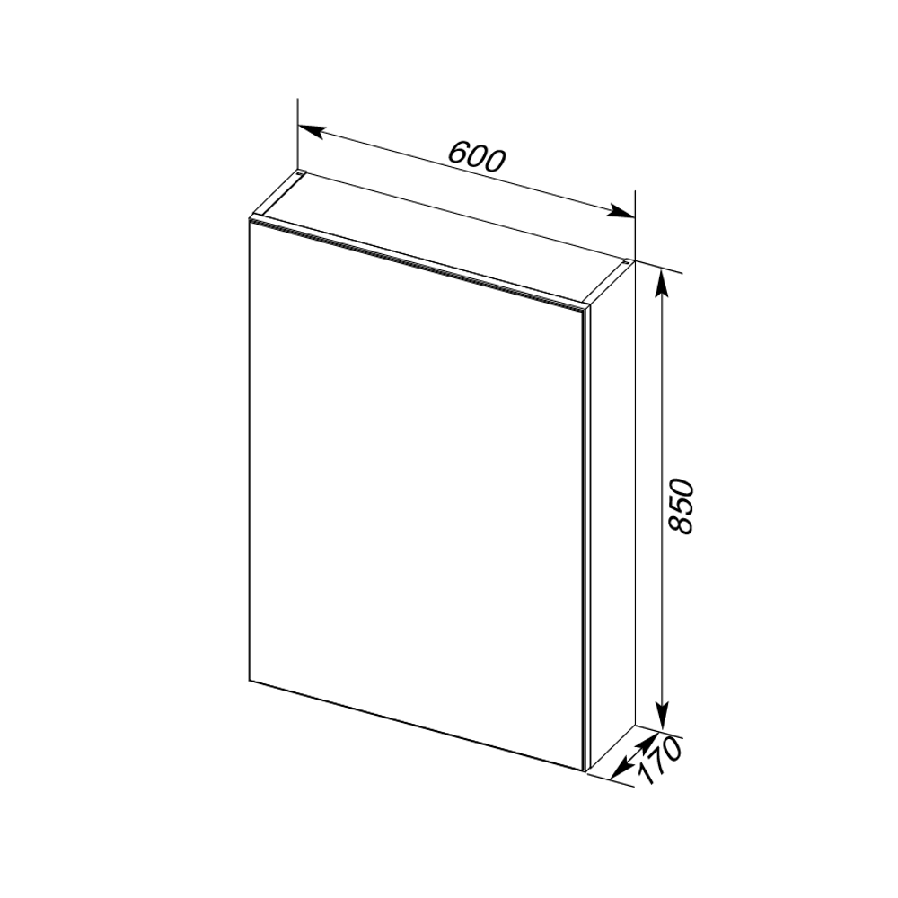 Шкаф зеркальный подвесной «Алвита» 60x85 см цвет серый антрацит Santreyd STLM-2173849 - Вид №6