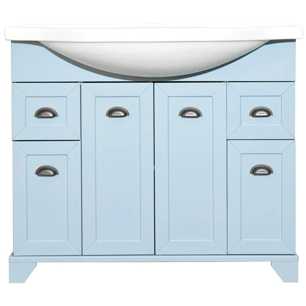 Тумба под раковину напольная Aquaton Шарм 100 см цвет голубой STLM-2062824