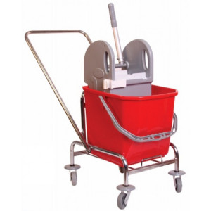 CKS 3329 Nossa Одноведерная тележка уборочная с отжимом сьемное ведро 25 л. металлический хромированный каркас поворотные колеса