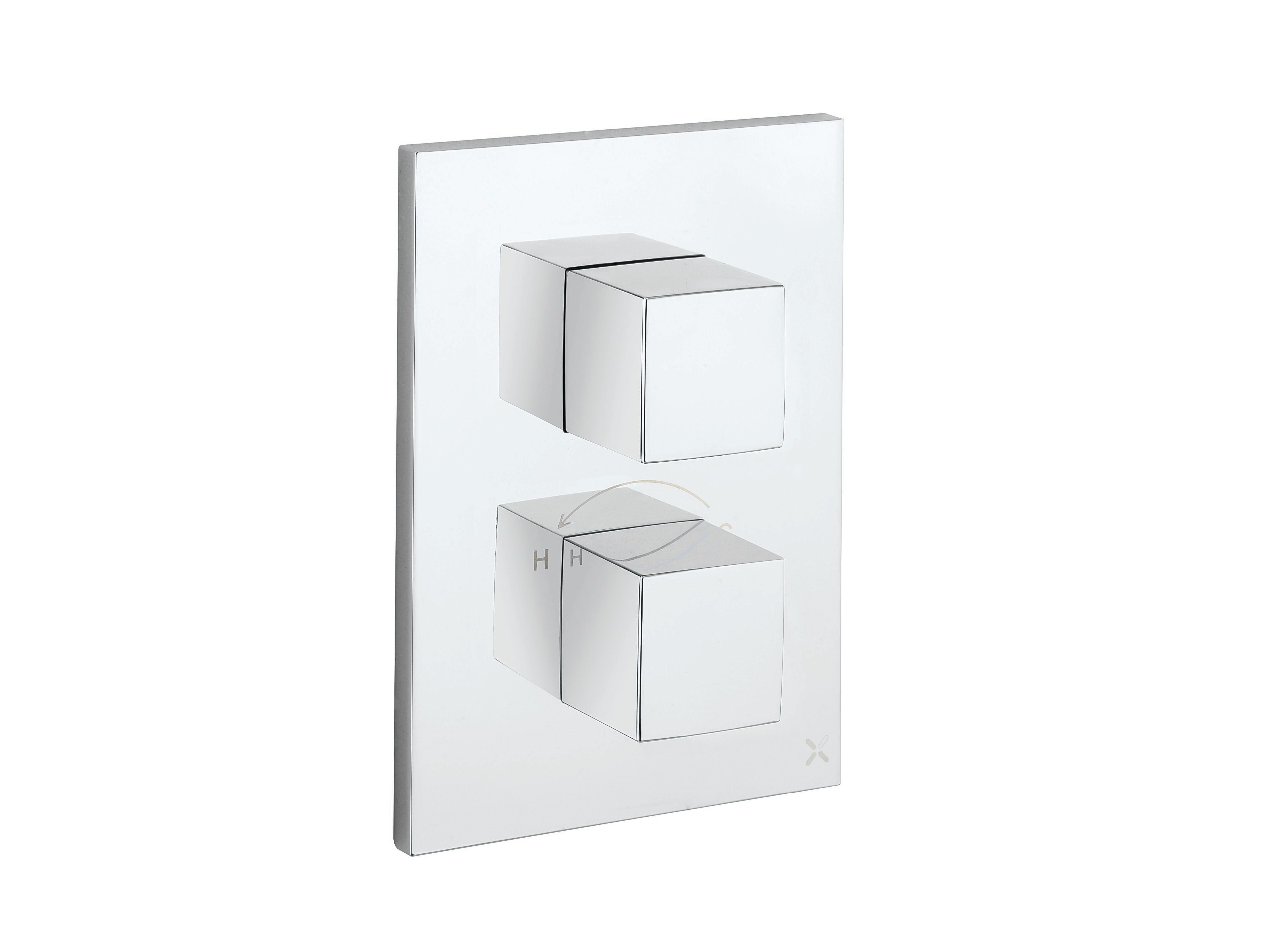 Термостатический смеситель для душа с 2 отверстиями и пластиной CROSSWATER WATERSQUARE, VERGE ARCH-00141343 - Вид №1
