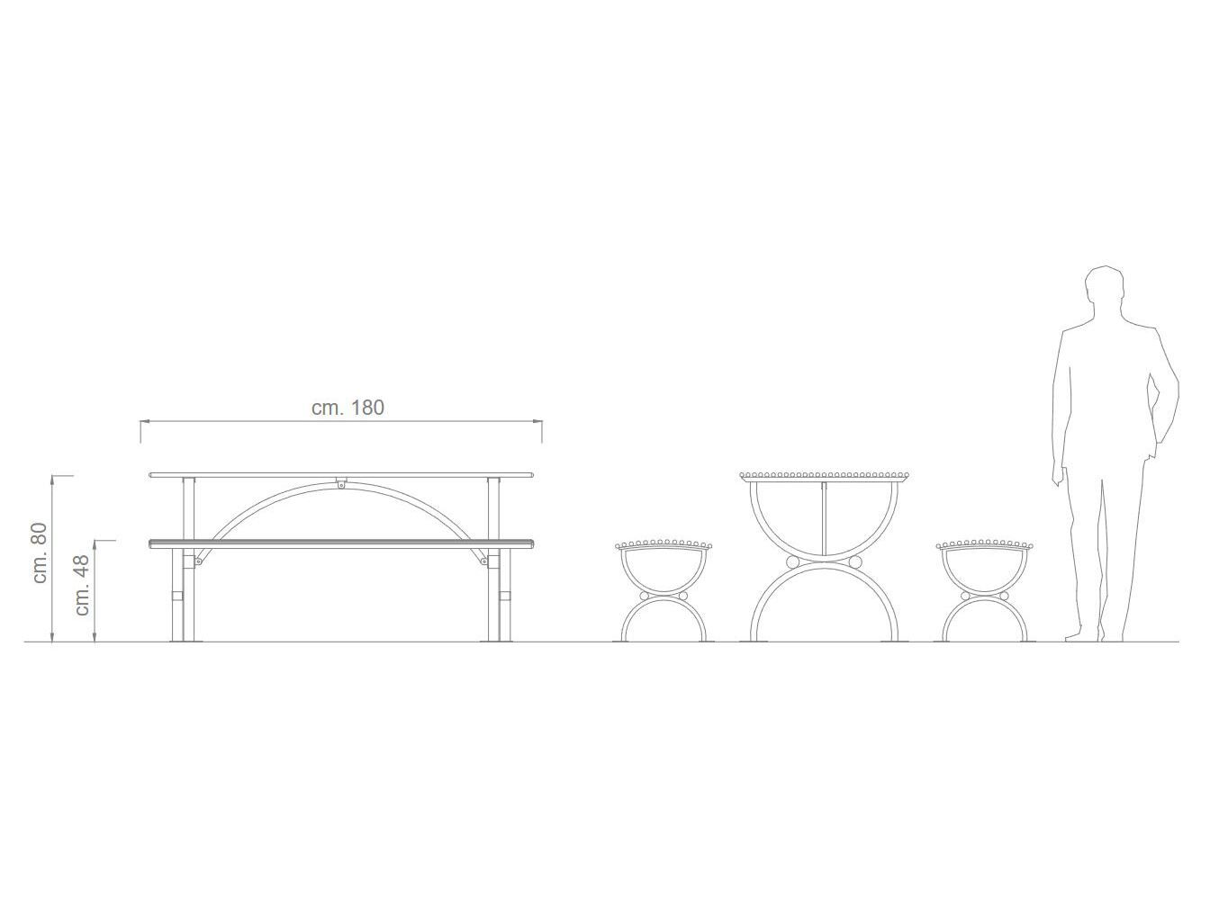 Металлический стол для пикника DIMCAR ARCH-00037454 - Вид №2