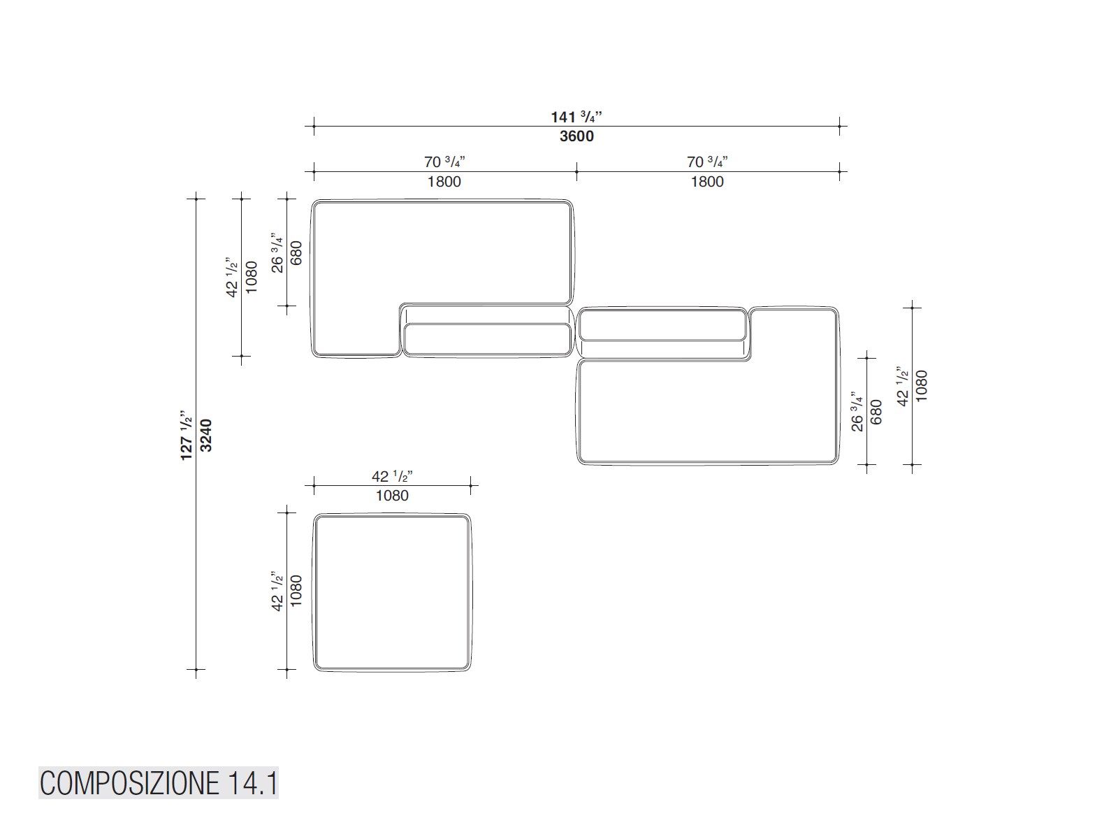 Секционный диван из ткани Lema CLOUD ARCH-00034290 - Вид №32