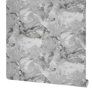 Обои Ateliero Moana темно-серые с текстурой штукатурки 89391010