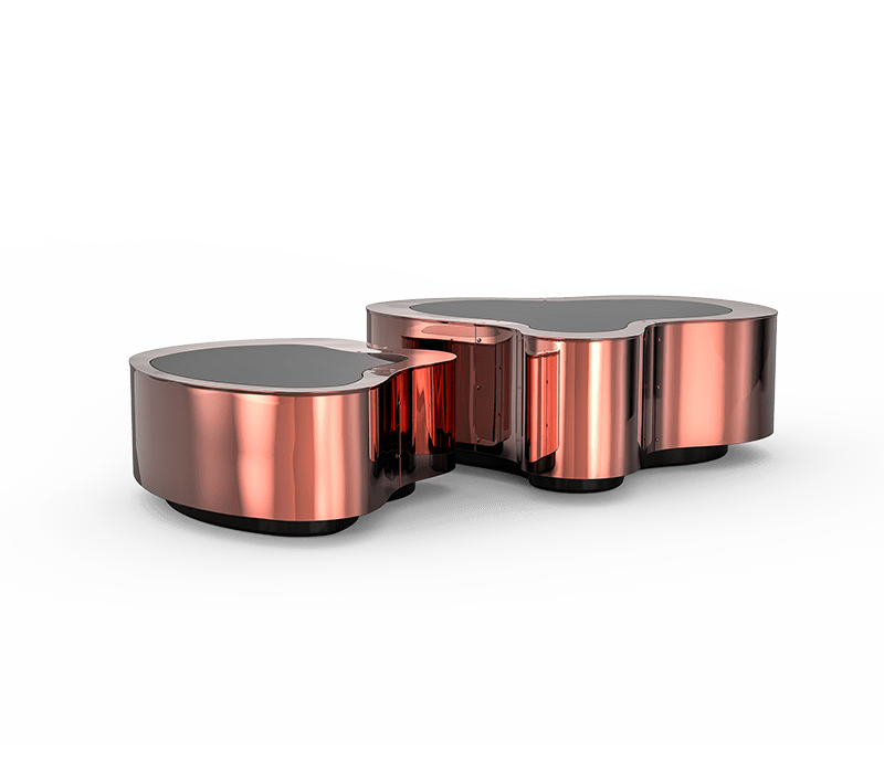 0-292 Центральный стол из полированной меди с волнистой поверхностью Boca Do Lobo 