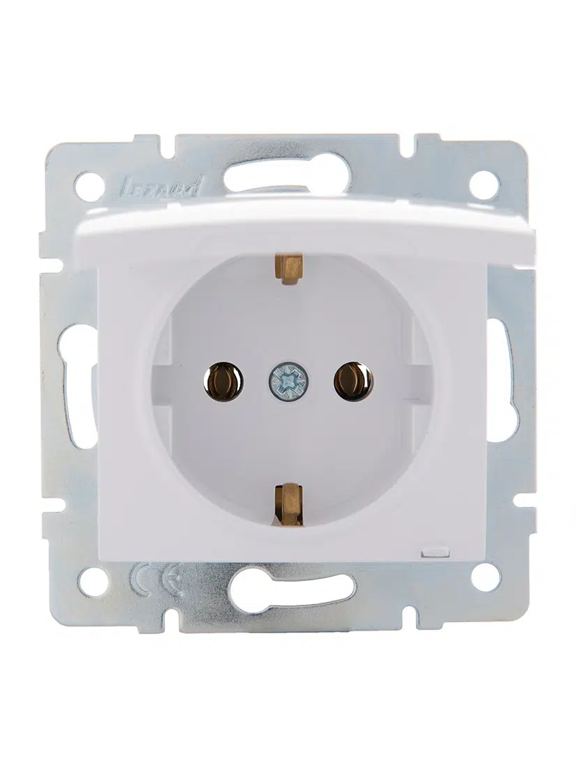 KARINA Розетка сз с крышкой белый LEZARD 707-0288-123В - Вид №5