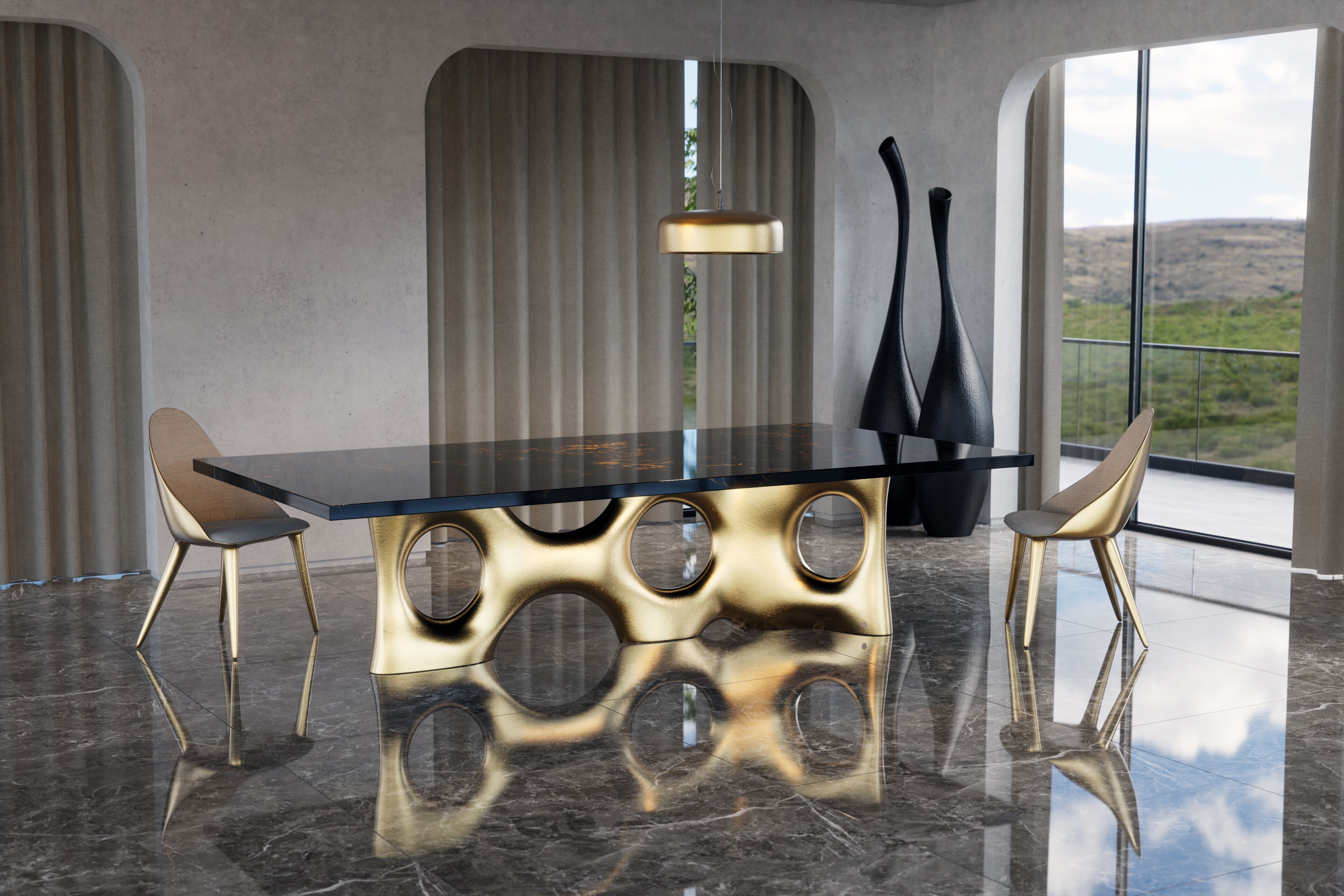 Прямоугольный стол из дерева и стекловолокна KARPA Cosmic ARCH-00085569 - Вид №3