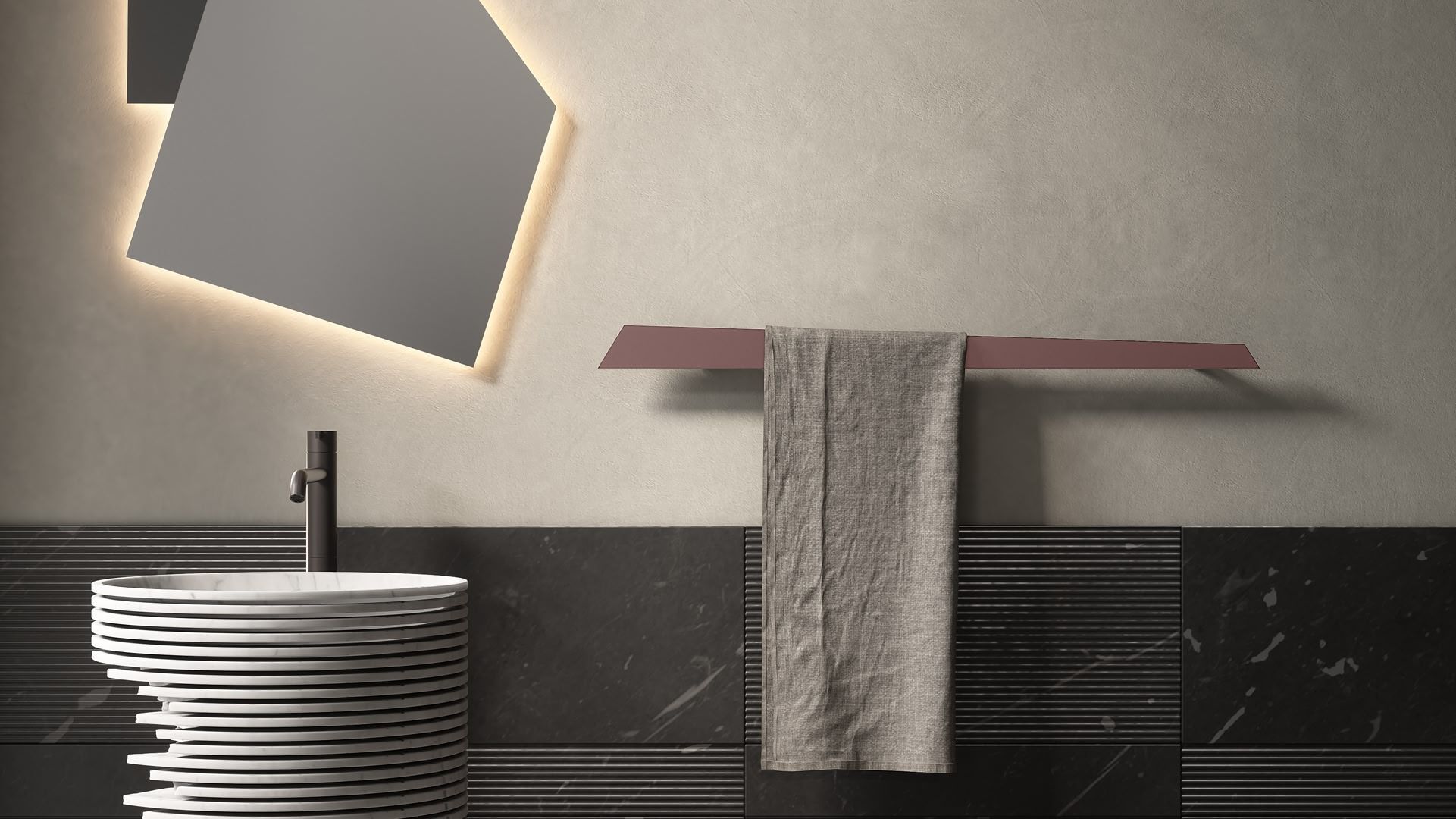 Настенный алюминиевый электрический полотенцесушитель Antoniolupi KATANA ARCH-00058977 - Вид №15