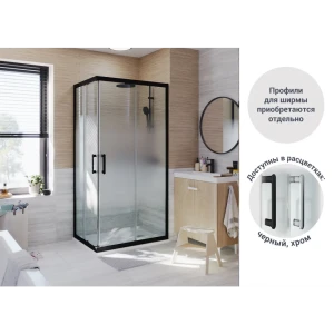 Комплект стекол для душевой ширмы Sensea Easy 100x70 см стекло с шелкографией, цвет профиля на выбор 88103653 STLM-2016755