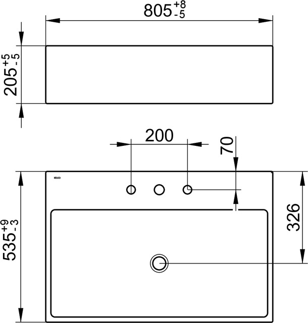 39062908003 Керамический умывальник KEUCO Edition 90 - Вид №2