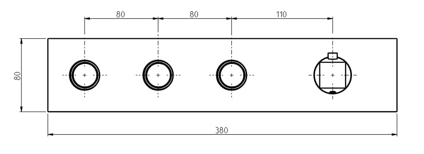 Термостатический смеситель для душа с 4 отверстиями из нержавеющей стали Rubinetterie Frattini Aline ARCH-00082489 - Вид №2