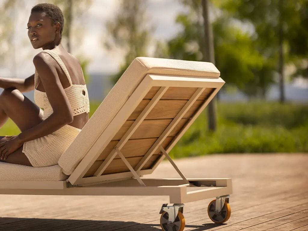 Алюминиевая и деревянная откидная Садовая кровать с колесами Vondom Vineyard ARCH-00098664 - Вид №2