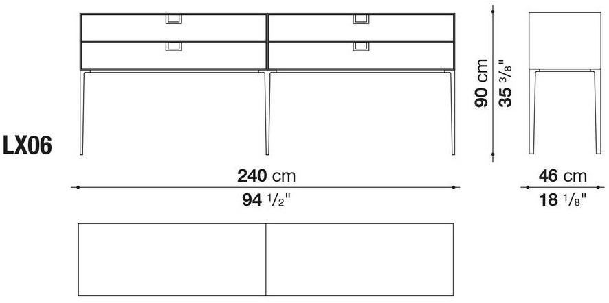 Maxalto Буфет из лакированного дерева с ящиками Alcor sun-id-1366871 - Вид №7