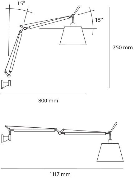 Artemide Настенный светильник из алюминия и сатина Tolomeo 0947020a - Вид №3