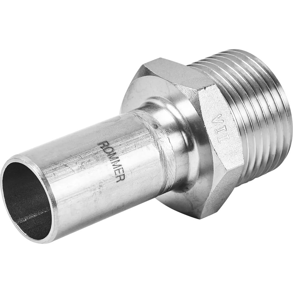 Муфта переходная Rommer 1"x22 мм НПр-НР нержавеющая сталь STLM-2001483