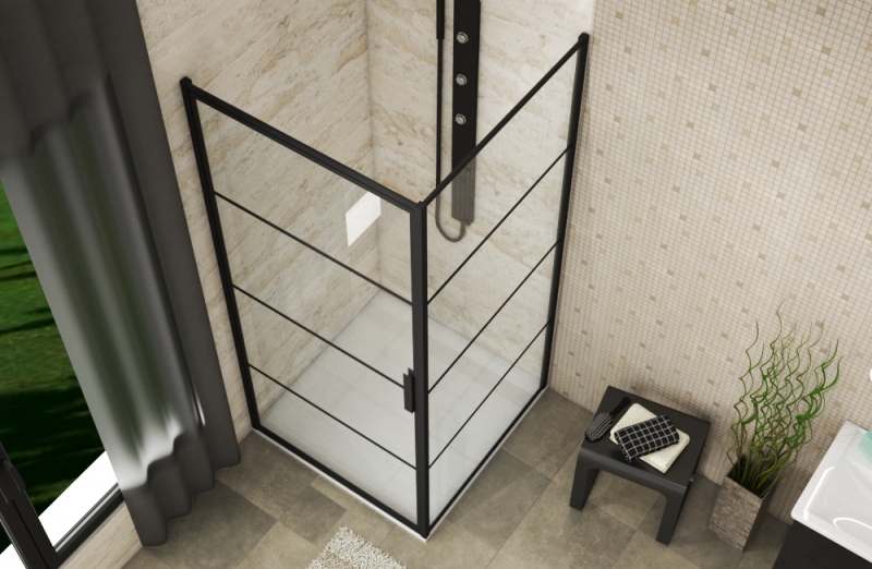 Душевое ограждение BLACKLINE BS090.2115B bravat  - Вид №1