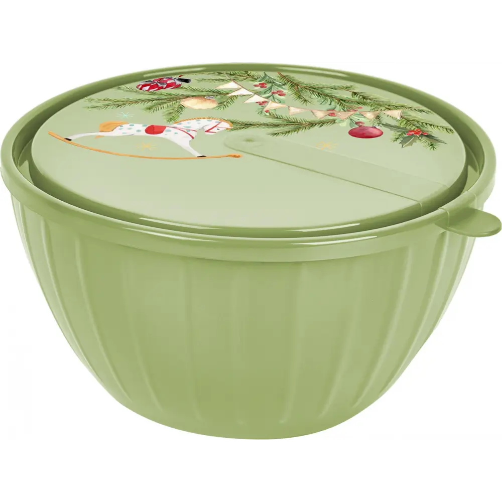 Салатник Сказка Vanilla 1700 мл 17.5 см круглый пластик цвет зеленый Santreyd STLM-2059735