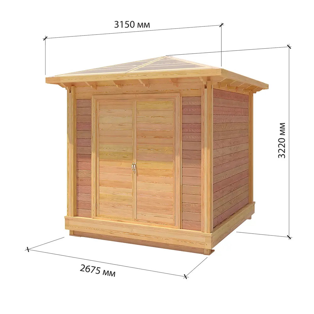 Беседка садовая 2.6x2.6x4 м дерево Santreyd STLM-2176162 - Вид №3